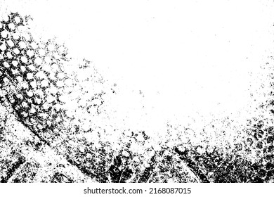 Grunge black and white vector texture. Monochrome dirty background. Abstract worn surface