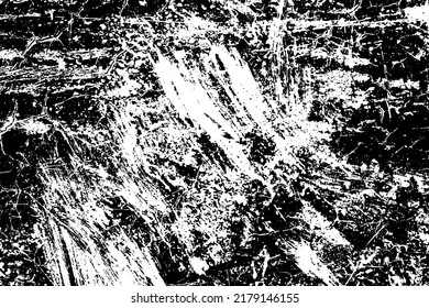 Grunge black and white vector texture. Monochrome dirty background. Abstract worn surface