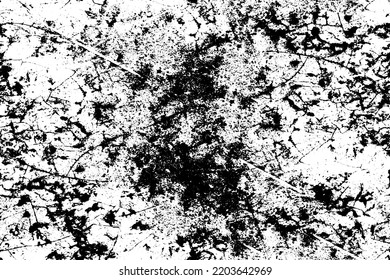 Grunge black and white vector texture. Monochrome dirty background. Abstract worn surface