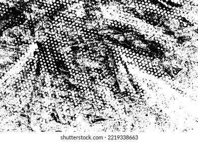 Grunge black and white vector texture. Monochrome dirty background. Abstract worn surface