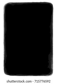 Grunge black and white vector texture. Hand drawn frame template. Old paper. Dark spot substrate for your design. Dust, scretches, stamp texture. Easy to use abstract vintage effect with noise and