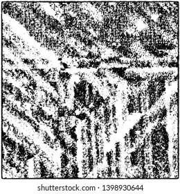 Grunge is black and white. Worn dark monochrome background. The texture of the old destroyed surface. Vector pattern of cracks and chips