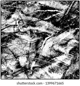 Grunge is black and white. Worn dark monochrome background. The texture of the old destroyed surface. Vector pattern of cracks and chips