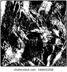 Grunge is black and white. Worn dark monochrome background. The texture of the old destroyed surface. Vector pattern of cracks and chips