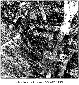 Grunge is black and white. Worn dark monochrome background. The texture of the old destroyed surface. Vector pattern of cracks and chips