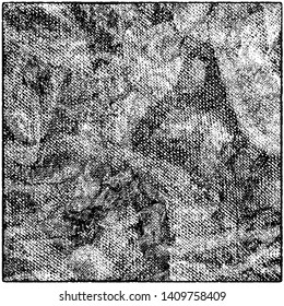 Grunge es blanco y negro. Fondo monocromo oscuro. La textura de la antigua superficie destruida. Patrón vectorial de grietas y chips
