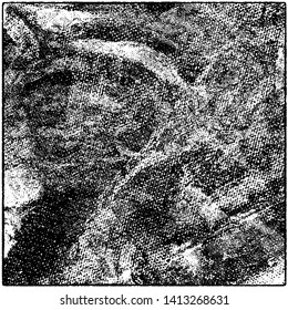 Grunge is black and white. Worn dark monochrome background. The texture of the old destroyed surface. Vector pattern of cracks and chips