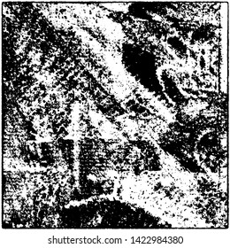 Grunge is black and white. Worn dark monochrome background. The texture of the old destroyed surface. Vector pattern of cracks and chips