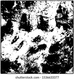 Grunge is black and white. Worn dark monochrome background. The texture of the old destroyed surface. Vector pattern of cracks and chips