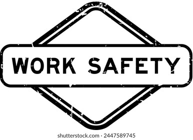 Grunge black work safety word rubber seal stamp on white background