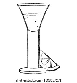 grunge blanco tequila glass liquor with lemon