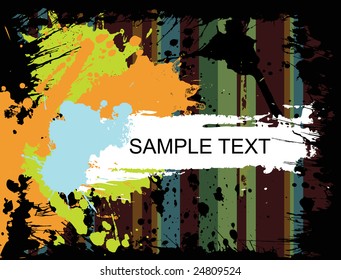 Grunge blank banner with multicolored splashes