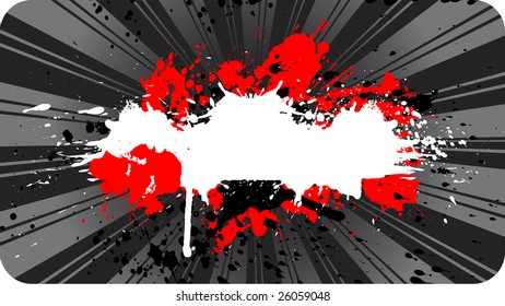 Grunge blank banner with red splashes