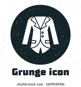 Grunge Blazer or jacket icon isolated on white background.  Vector Illustration