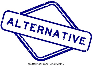 Grunge blaue Alternativwort-Kautschuksiegel auf weißem Hintergrund