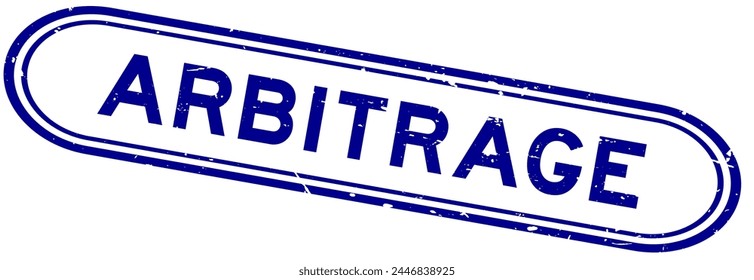 Grunge blue arbitrage word rubber seal stamp on white background