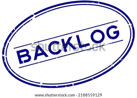 Grunge blue backlog word oval rubber seal stamp on white background Stock photo © 