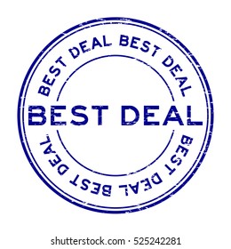 Grunge blue best deal round rubber stamp