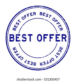 Grunge blue best offer round rubber stamp