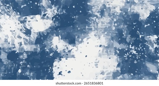 Pincelada azul grunge sobre fondo blanco. Abstractas lienzo de acuarela azul salpica texturas.