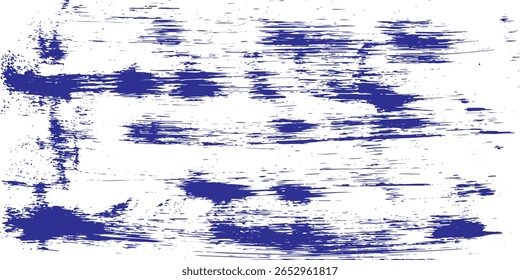 Textura de trazo de pincel azul grunge sobre fondo blanco. Abstractas diseño de Vector afligido perfecto para efectos vintage, carteles artísticos y fondos audaces