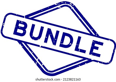 Grunge blue bundle word rubbber seal stamp on white background