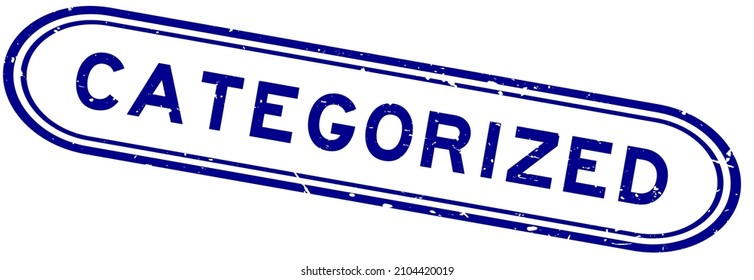 Grunge blue categorized word rubber seal stamp on white background