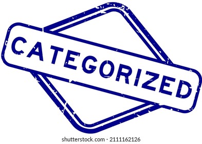 Sello de goma de palabra azul gruesa categórico sobre fondo blanco