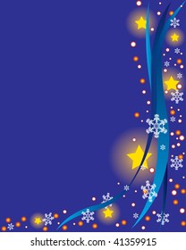 Grunge blue Christmas background, vector illustration