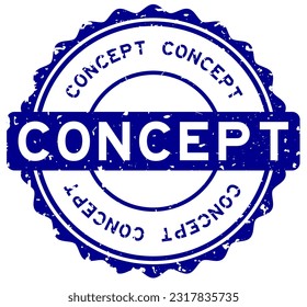 Grunge blue concept word round rubber seal stamp on white background