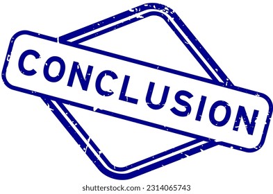 Grunge blue conclusion word rubber seal stamp on white background