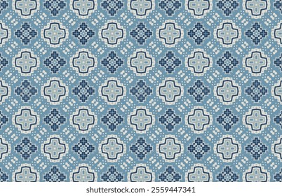 Grunge blue decorative fabric pattern