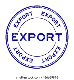 Grunge blue export rubber stamp