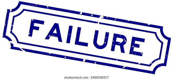 Fracaso de color azul grueso palabra sello de sello de goma sobre fondo blanco