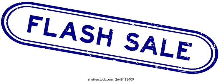Grunge blue flash sale word rubber seal stamp on white background