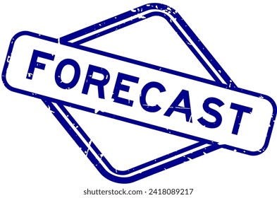 Grunge blue forecast word rubber seal stamp on white background