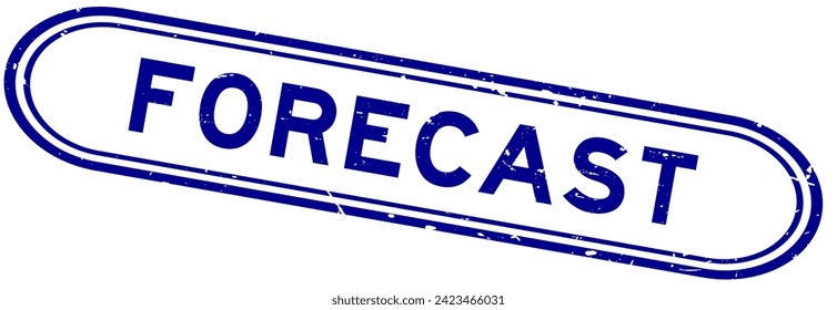 Grunge blue forecast word rubber seal stamp on white background
