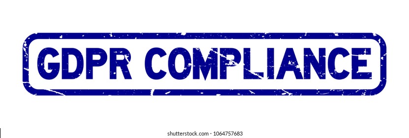Grunge blaue GDPR (Datenschutz-Grundverordnung), Quadratkautschuksiegelstempel