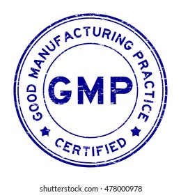 Grunge Blue GMP Certified Rubber Stamp