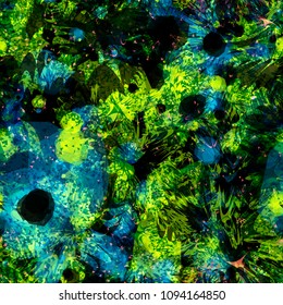 Grunge blue and green seamless texture. Like tropical underwater image. Abstract vector background for web page, banners backdrop, fabric, home decor, wrapping