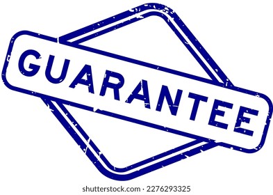 Grunge blue guarantee word rubber seal stamp on white background