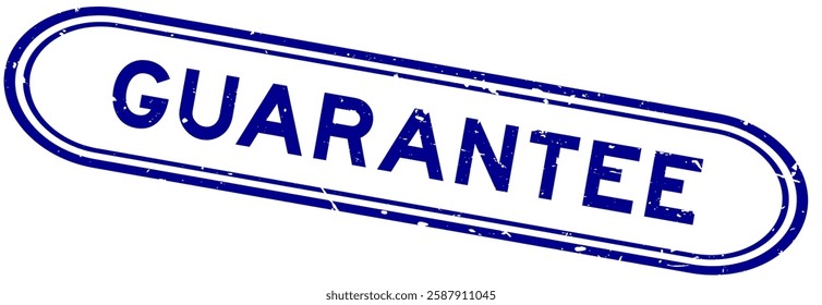 Grunge blue guarantee word rubber seal stamp on white background