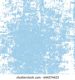 Grunge blue halftone background. Vintage vector background