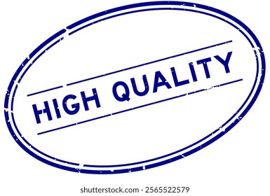 Grunge blue high quality word oval rubber seal stamp on white background