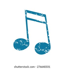 Grunge blue icon with image of , isolated on white