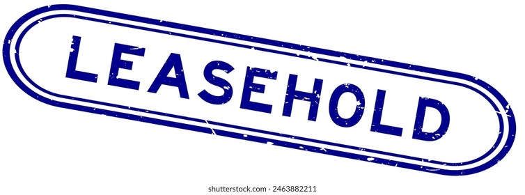 Grunge blue leasehold word rubber seal stamp on white background