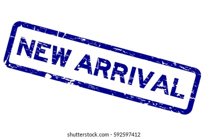 Grunge blue new arrival square rubber seal stamp