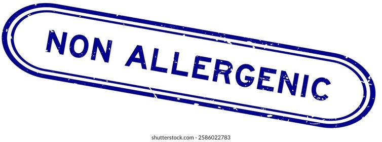 Grunge blue non-allergenic word rubber seal stamp on white background