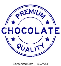 Grunge blue premium quality chocolate rubber stamp