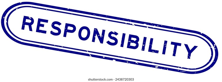 Grunge blue responsibility word rubber seal stamp on white background
